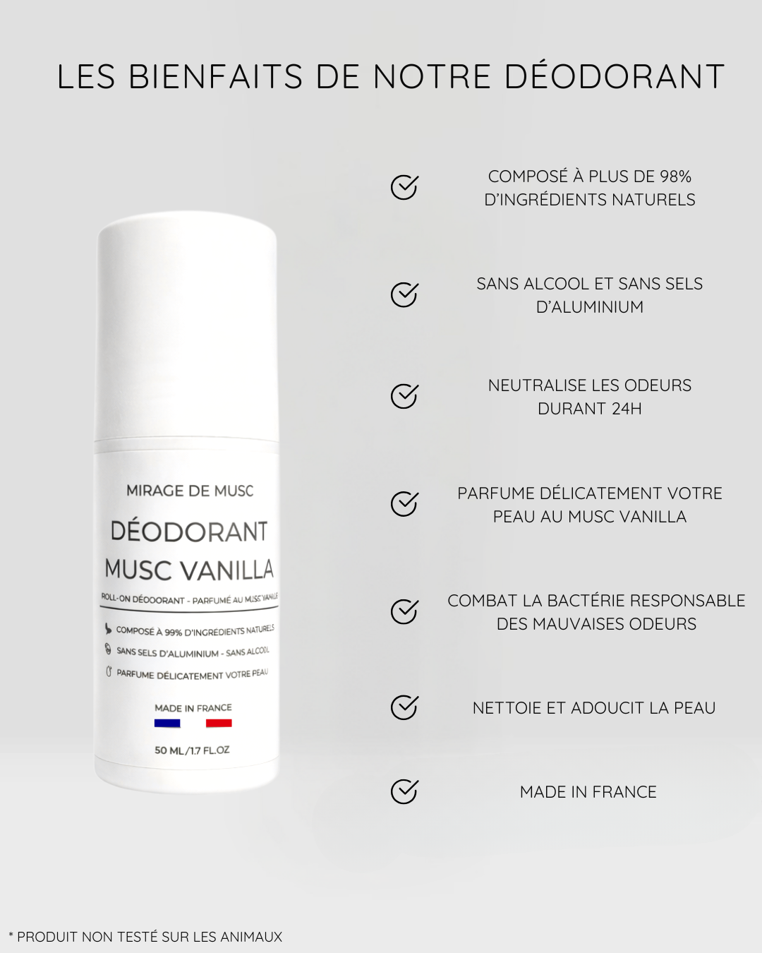 DÉODORANT NATUREL MUSC VANILLA GOLD - 50 ML