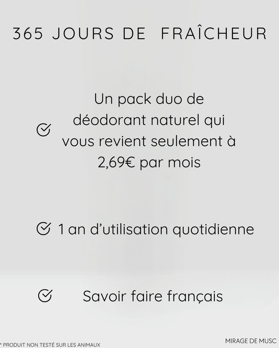 Pack de 2 Déodorants musqués naturels – Format Économique 1 an