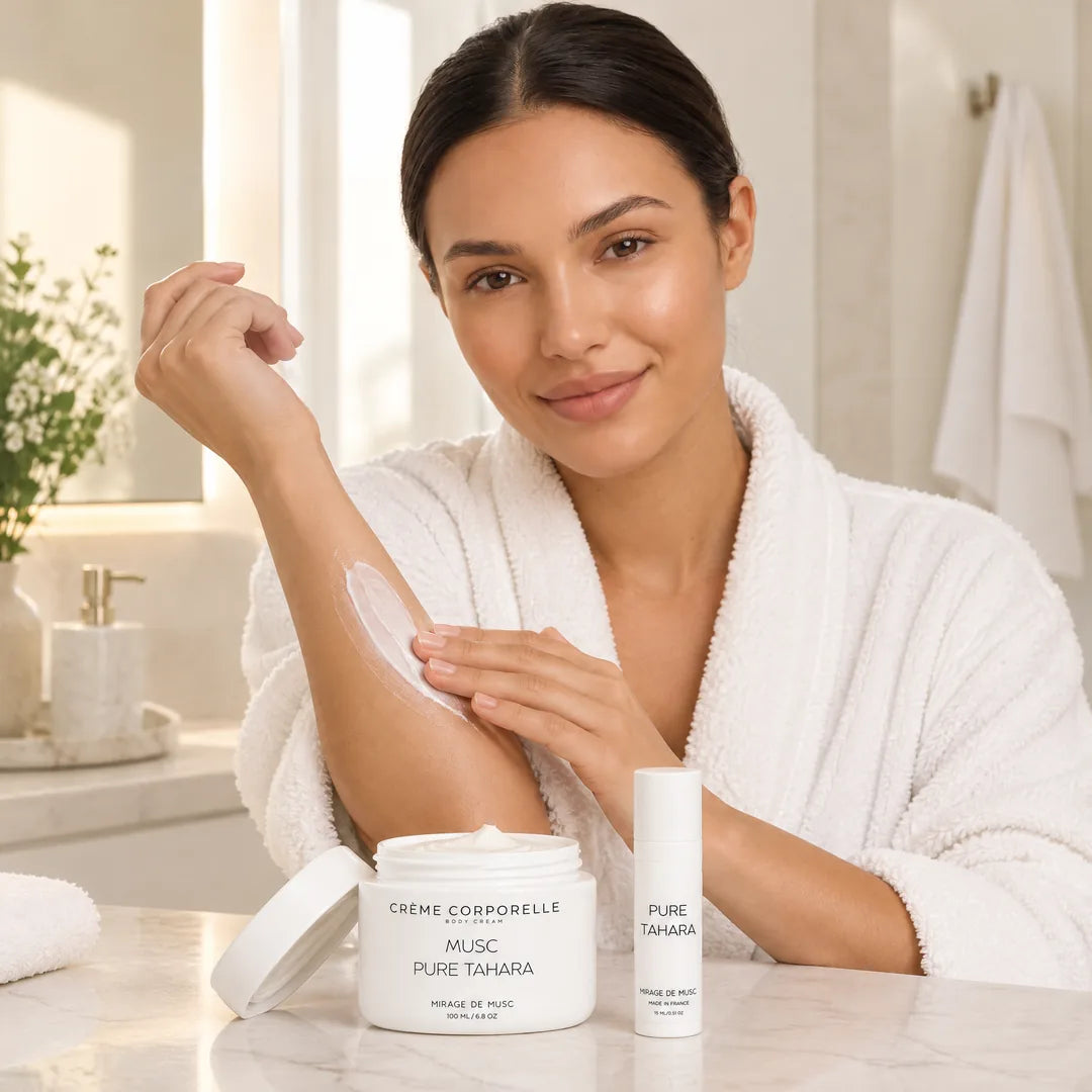 La crème Pure Tahara appliquée sur la peau