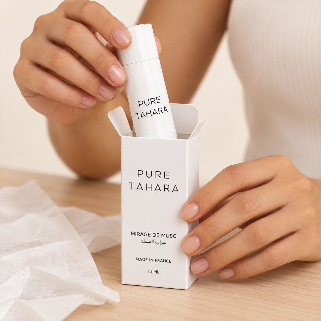 Le musc Pure Tahara et son étui individuel