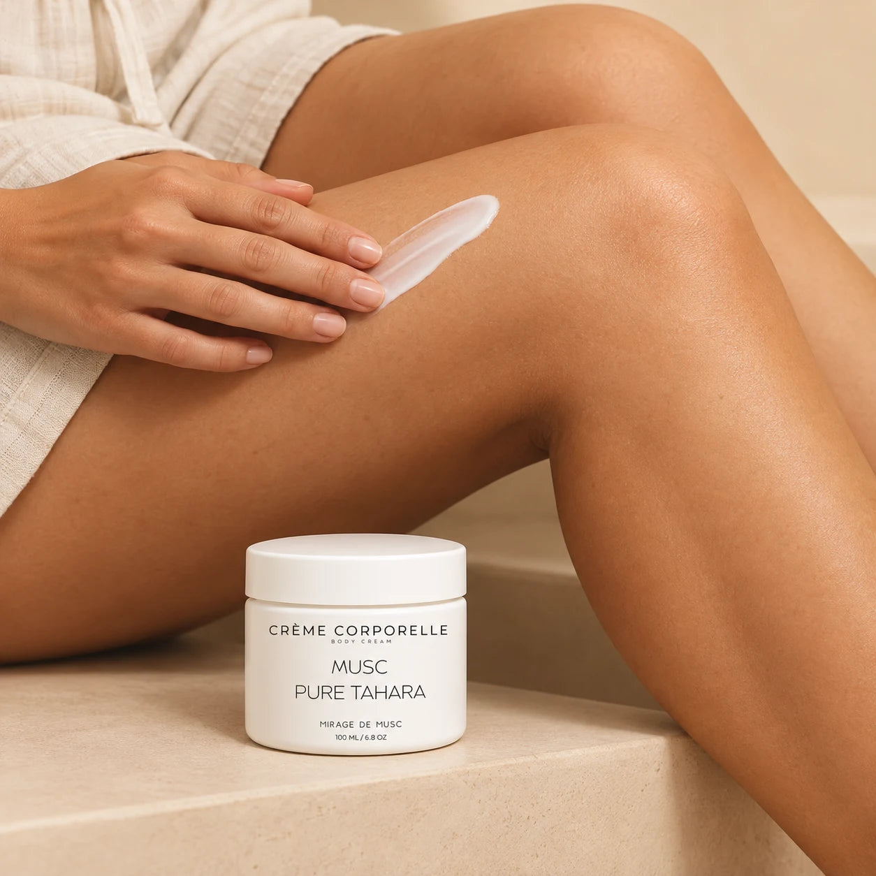 La crème Pure Tahara appliquée sur la peau